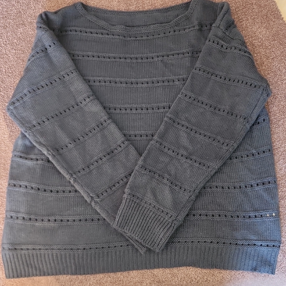 Charcoal Knit Crew Neck Sweater
